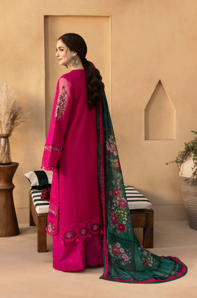3PC Lawn Embroidered Shirt With Digital Printed Jacquard Dupatta - 5038 - Sapphire Studios