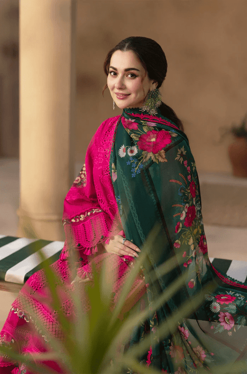 3PC Lawn Embroidered Shirt With Digital Printed Jacquard Dupatta - 5038 - Sapphire Studios