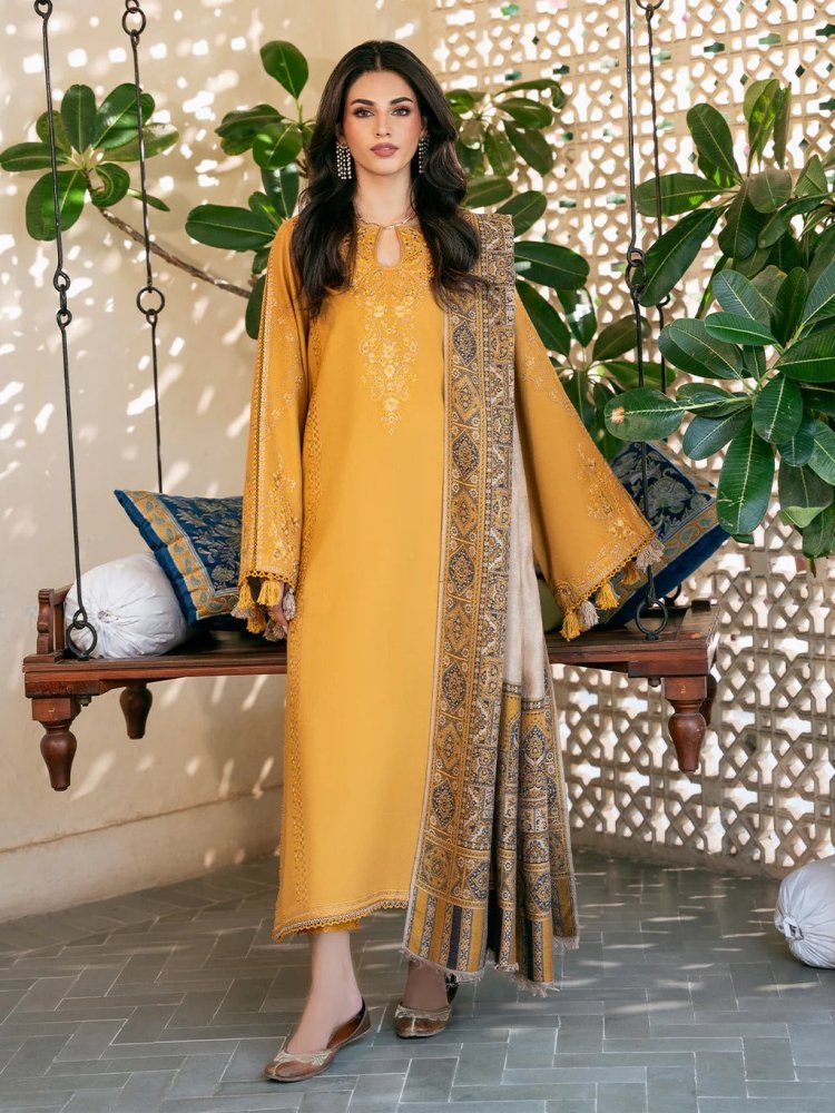 3PC Lawn Embroidered Shirt With Digital Printed Jacquard Dupatta - 5039 - Sapphire Studios
