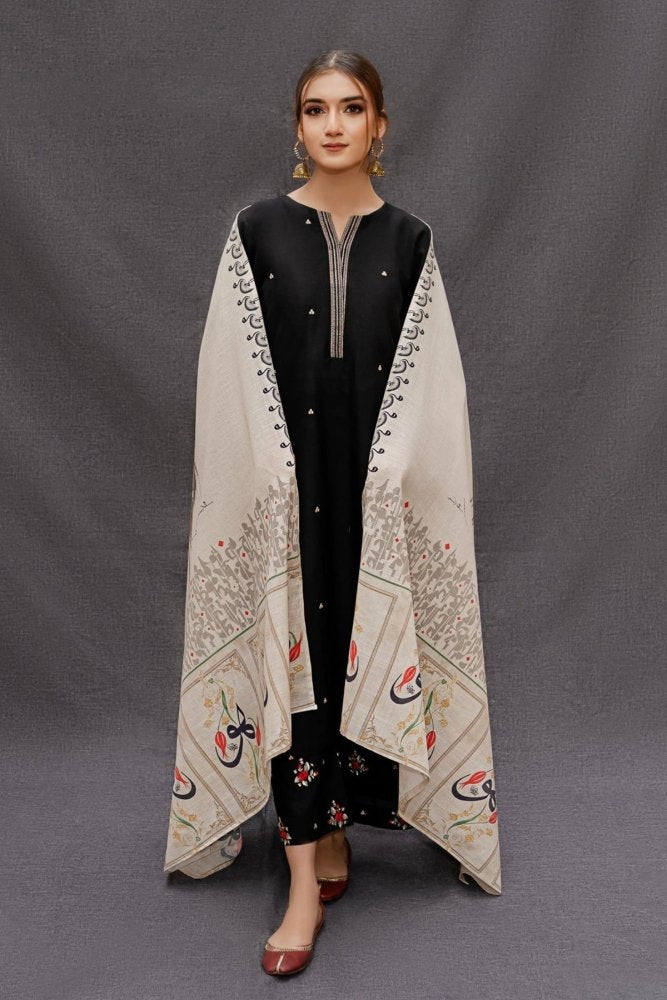 3PC Lawn Embroidered Shirt With Digital Printed Jauqard Dupatta - 5007 - Sapphire Studios