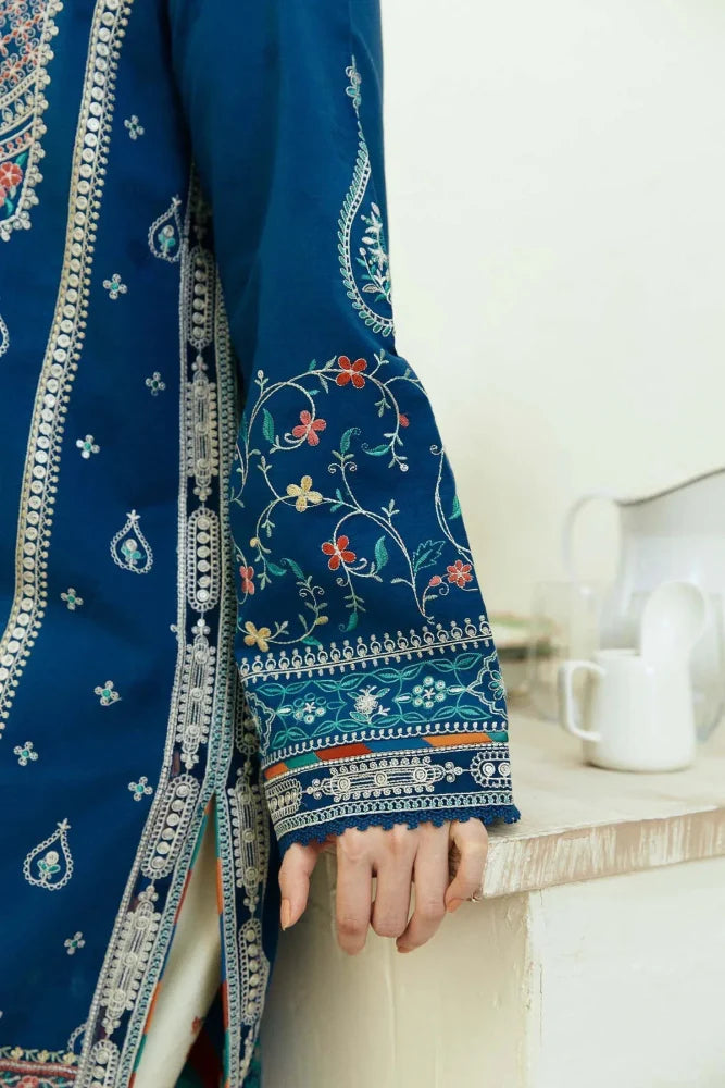 3PC Lawn Embroidered Shirt With Digital Printed Jauqard Dupatta - 5033 - Sapphire Studios