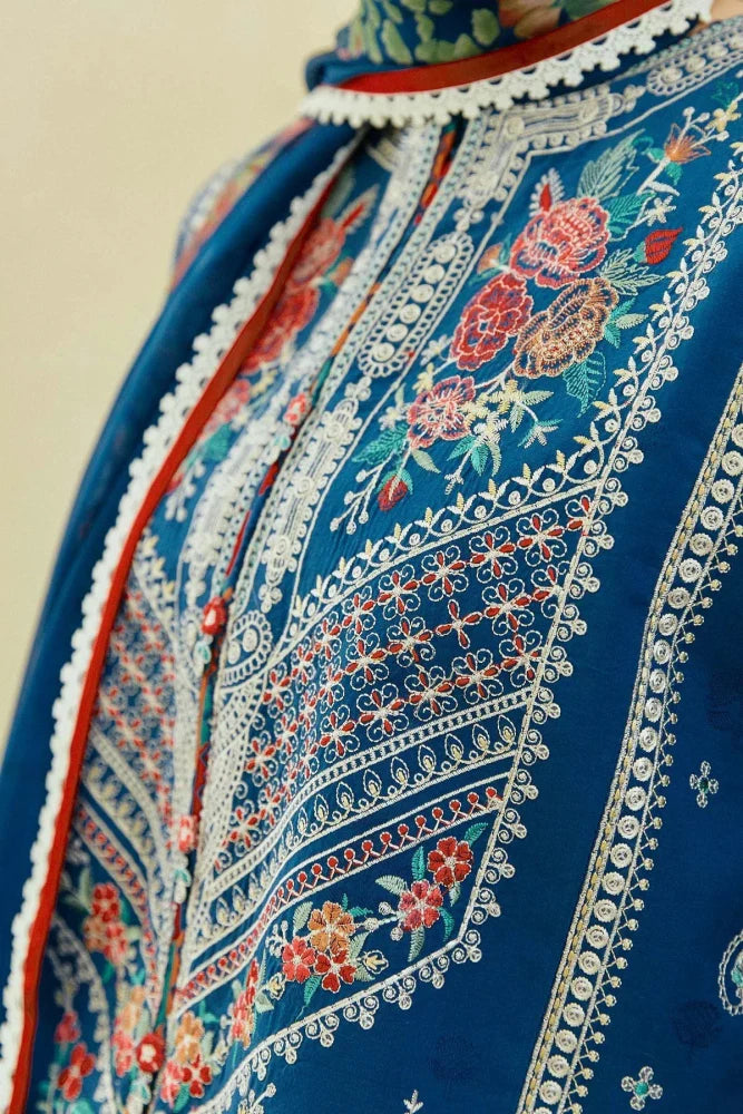 3PC Lawn Embroidered Shirt With Digital Printed Jauqard Dupatta - 5033 - Sapphire Studios