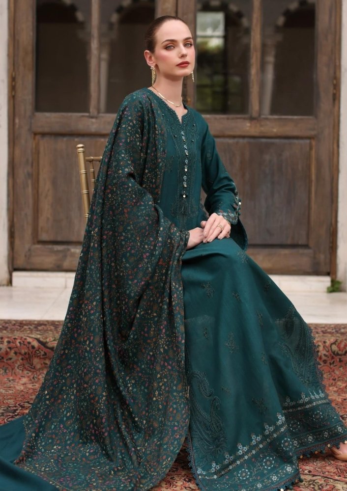 3PC Lawn Embroidered Shirt With Digital Printed Jauqard Dupatta - 5128 - Sapphire Studios