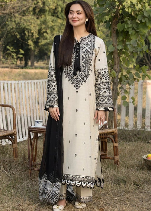 3PC Lawn Embroidered Shirt With Organza Embroidered Dupatta - 5166 - Sapphire Studios