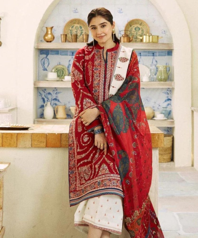 3PC Lawn Embroidered Shirt With Printed Jauqard Dupatta - 5154 - Sapphire Studios