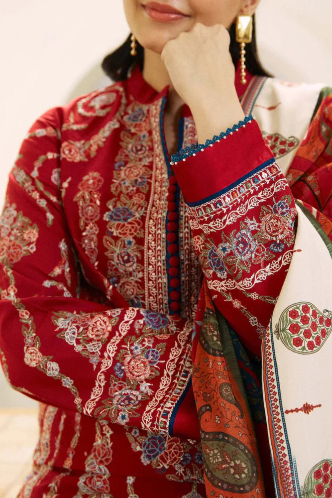 3PC Lawn Embroidered Shirt With Printed Jauqard Dupatta - 5154 - Sapphire Studios
