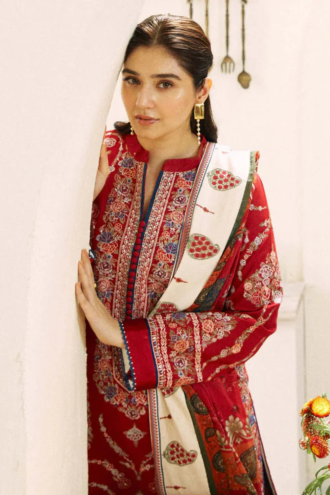 3PC Lawn Embroidered Shirt With Printed Jauqard Dupatta - 5154 - Sapphire Studios
