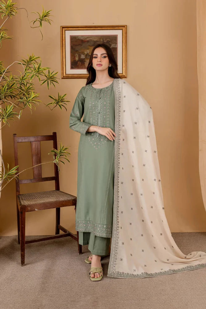 3PC Lawn Embroidered With Lawn Embroidered Dupatta - 5029 - Sapphire Studios