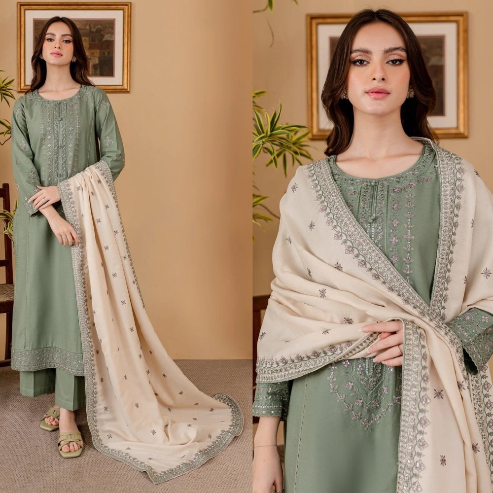 3PC Lawn Embroidered With Lawn Embroidered Dupatta - 5029 - Sapphire Studios