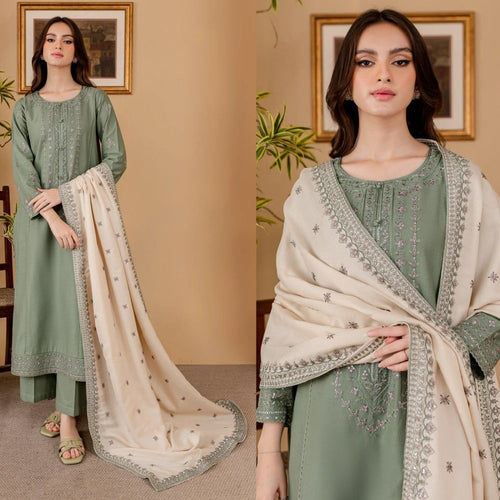 3PC Lawn Embroidered With Lawn Embroidered Dupatta - 5029 - Sapphire Studios
