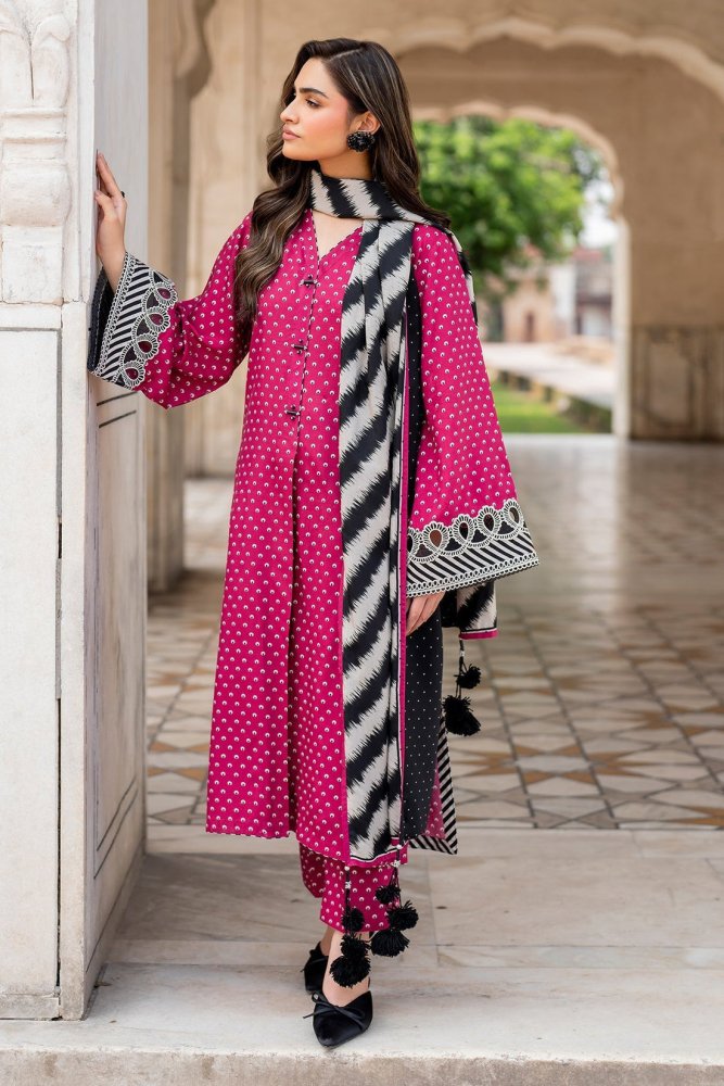 3PC LAWN PRINTED SHIRT WITH LAWN PRINTED DUAPTTA AND TROUSER - 4005 - Sapphire Studios