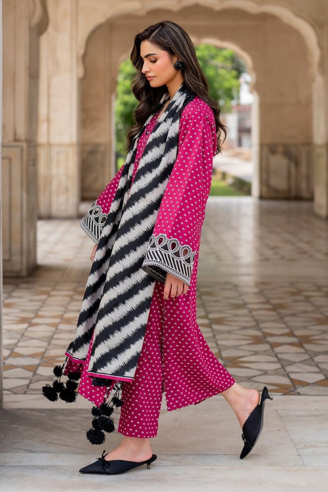 3PC LAWN PRINTED SHIRT WITH LAWN PRINTED DUAPTTA AND TROUSER - 4005 - Sapphire Studios