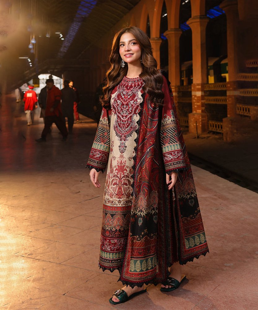 3PC LAWN PRINTED SHIRT WITH VOILE PRINTED DUAPTTA - 4007 - Sapphire Studios