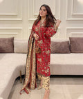 3PC LAWN PRINTED SHIRT WITH VOILE PRINTED DUAPTTA - 4009 - Sapphire Studios
