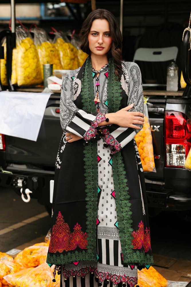 3PC LAWN PRINTED SHIRT WITH VOILE PRINTED DUAPTTA - 4013 - Sapphire Studios