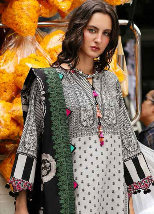 3PC LAWN PRINTED SHIRT WITH VOILE PRINTED DUAPTTA - 4013 - Sapphire Studios