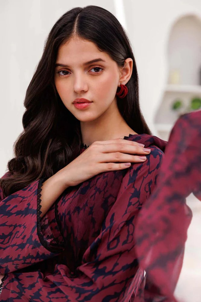 3PC LAWN PRINTED SHIRT WITH VOILE PRINTED DUAPTTA - 4015 - Sapphire Studios