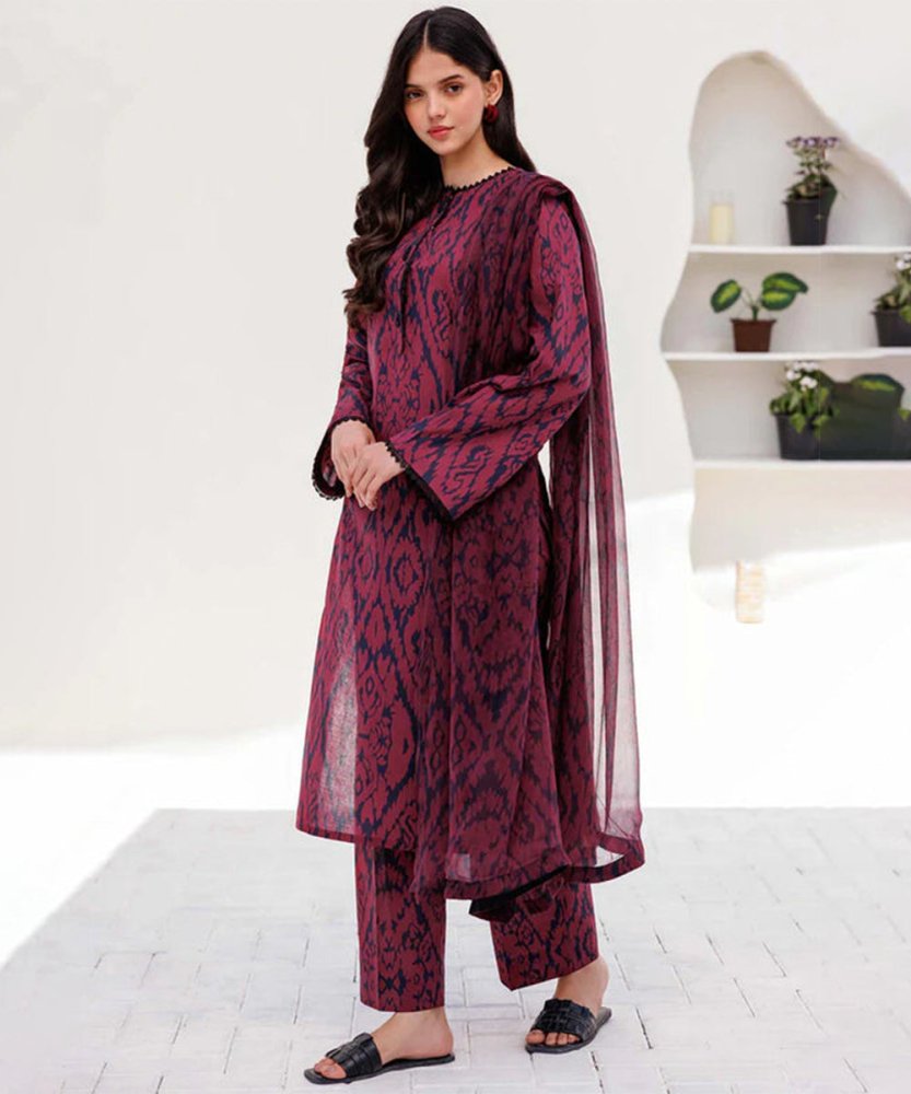 3PC LAWN PRINTED SHIRT WITH VOILE PRINTED DUAPTTA - 4015 - Sapphire Studios