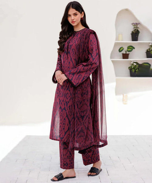 3PC LAWN PRINTED SHIRT WITH VOILE PRINTED DUAPTTA - 4015 - Sapphire Studios