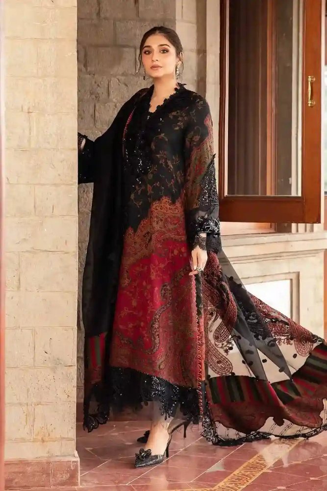 3PC LAWN PRINTED SHIRT WITH VOILE PRINTED DUAPTTA - 4017 - Sapphire Studios