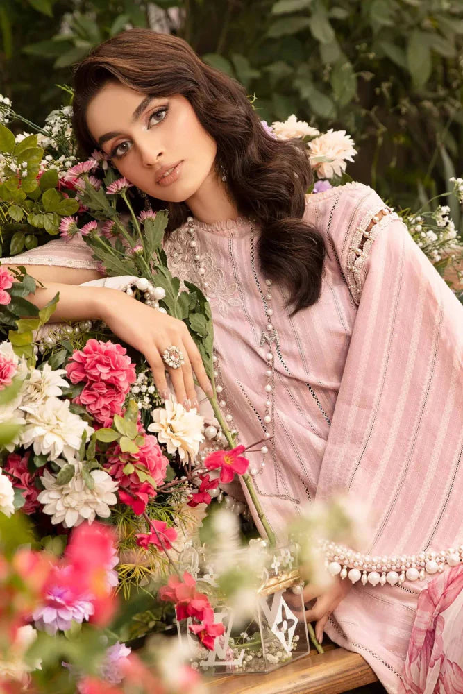 3PC - Printed Lawn Zarri Shirt With Voile Printed Dupatta - 1530 - Sapphire Studios