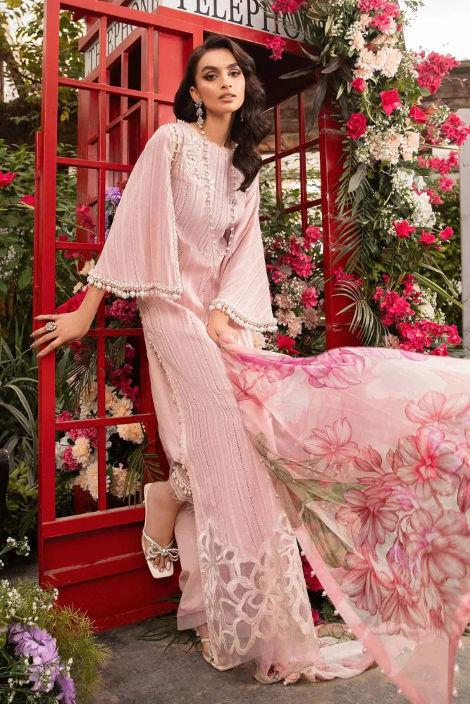 3PC - Printed Lawn Zarri Shirt With Voile Printed Dupatta - 1530 - Sapphire Studios