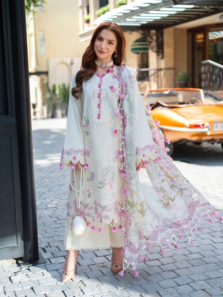Lawn - 3PC Chikakari Embroidered Shirt With Chiffon Printed Dupatta - 5308 - Sapphire Studios