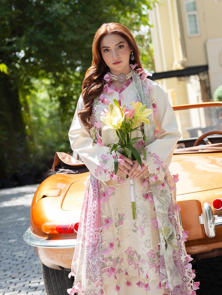 Lawn - 3PC Chikakari Embroidered Shirt With Chiffon Printed Dupatta - 5308 - Sapphire Studios