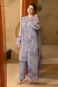 Lawn - 3PC Chikakari Embroidered Shirt With Organza Printed Dupatta - 5172 - Sapphire Studios