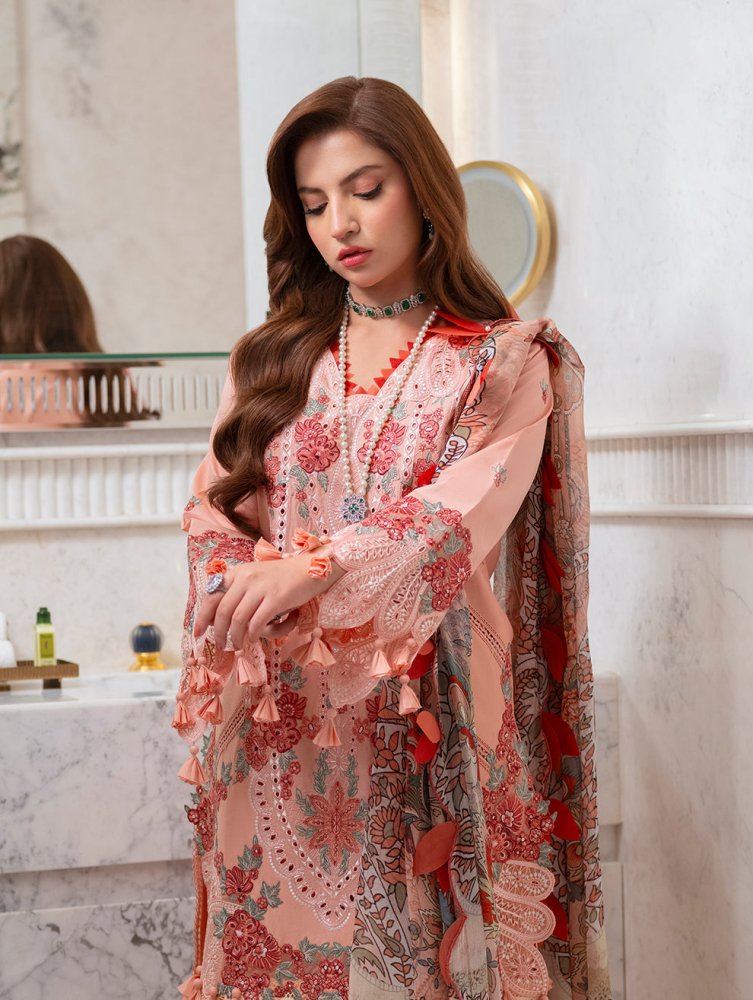 Lawn - 3PC Chikankari Embroidered Shirt With Digital Printed Jacquard Dupatta - 5271 - Sapphire Studios
