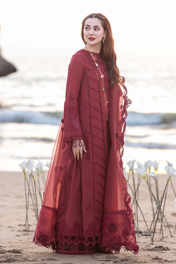Lawn - 3PC Chikankari Embroidered Shirt With Khadi Net Embroidered Dupatta - 5402 - Sapphire Studios
