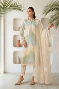 Lawn - 3PC Chikankari Embroidered Shirt With Silk Printed Dupatta - 5272 - Sapphire Studios