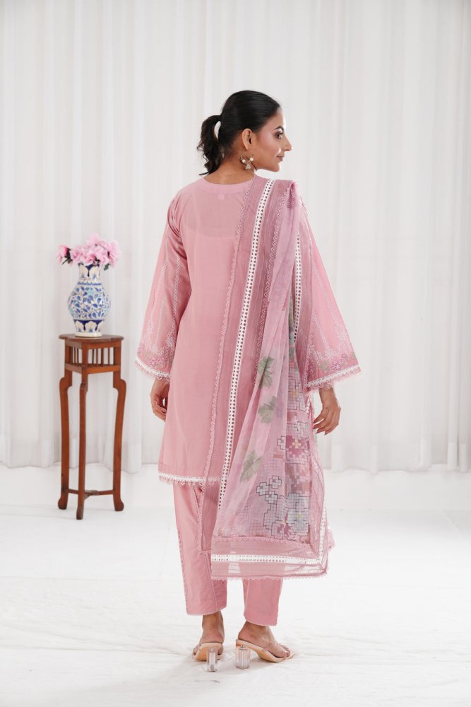 Lawn - 3PC Chikankari Embroidered With Digital Printed Jacquard Dupatta - 5159 - Sapphire Studios