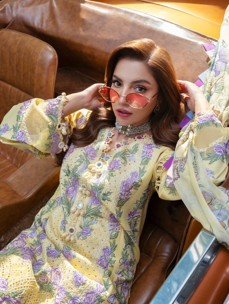 Lawn - 3PC Chikankari Embroidered With Digital Printed Jacquard Dupatta - 5239 - Sapphire Studios