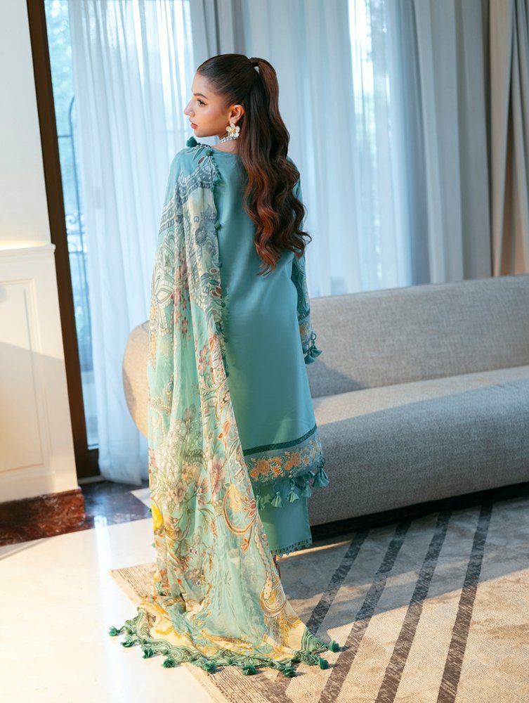 Lawn - 3PC Chikankari Embroidered With Digital Printed Jacquard Dupatta - 5282 - Sapphire Studios