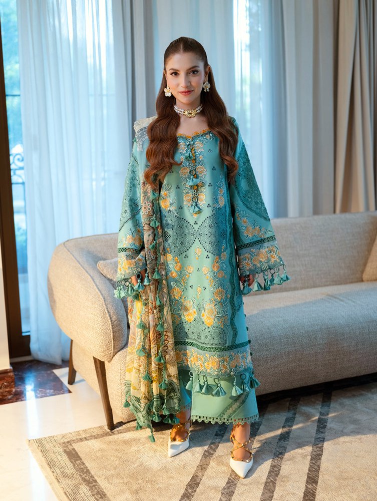 Lawn - 3PC Chikankari Embroidered With Digital Printed Jacquard Dupatta - 5282 - Sapphire Studios