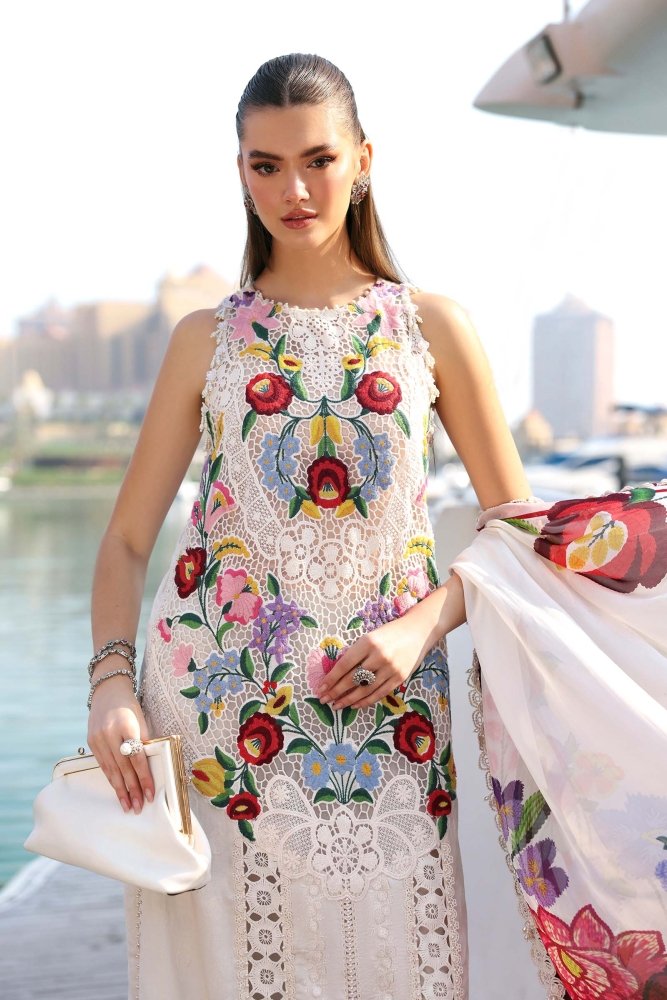 Lawn - 3PC Chikankari Embroidered With Digital Printed Jacquard Dupatta - 5304 - Sapphire Studios
