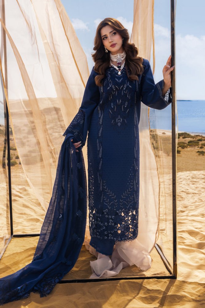 Lawn - 3PC Chikankari Embroidered With Khadi Net Embroidered Dupatta - 5315 - Sapphire Studios