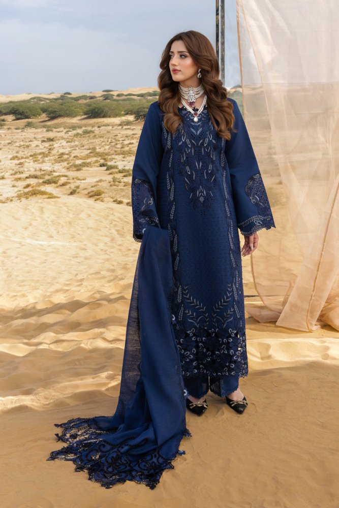 Lawn - 3PC Chikankari Embroidered With Khadi Net Embroidered Dupatta - 5315 - Sapphire Studios