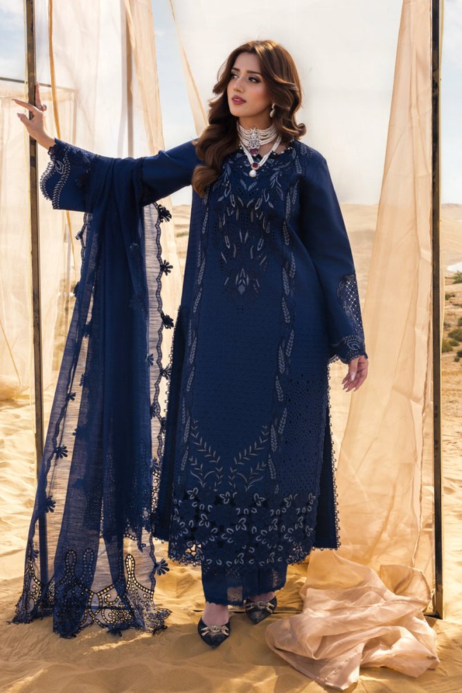 Lawn - 3PC Chikankari Embroidered With Khadi Net Embroidered Dupatta - 5315 - Sapphire Studios