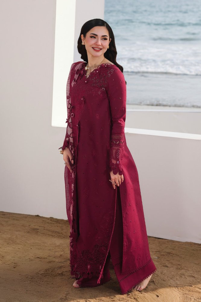 Lawn - 3PC Chikankari Embroidered With Organza Embroidered Dupatta - 5219 - Sapphire Studios