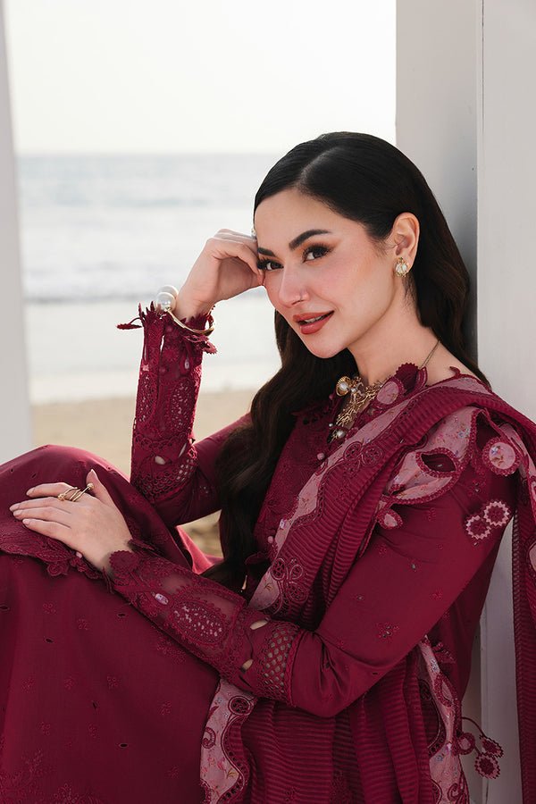 Lawn - 3PC Chikankari Embroidered With Organza Embroidered Dupatta - 5219 - Sapphire Studios