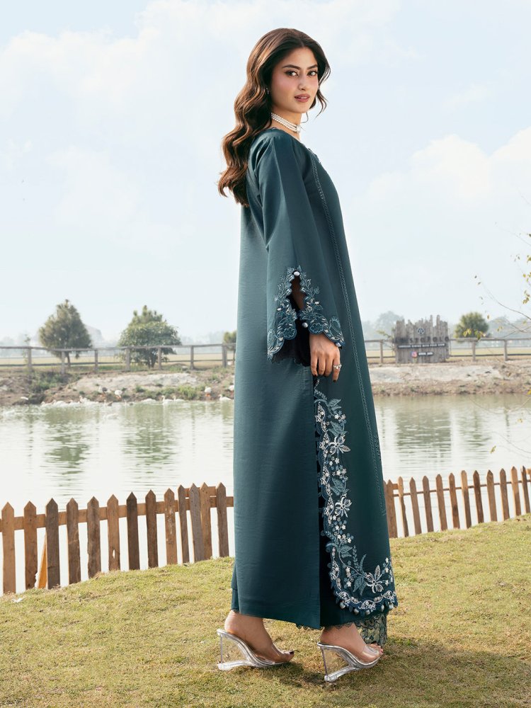 Lawn - 3PC Chikankari Embroidered With Organza Embroidered Dupatta - 5283 - Sapphire Studios
