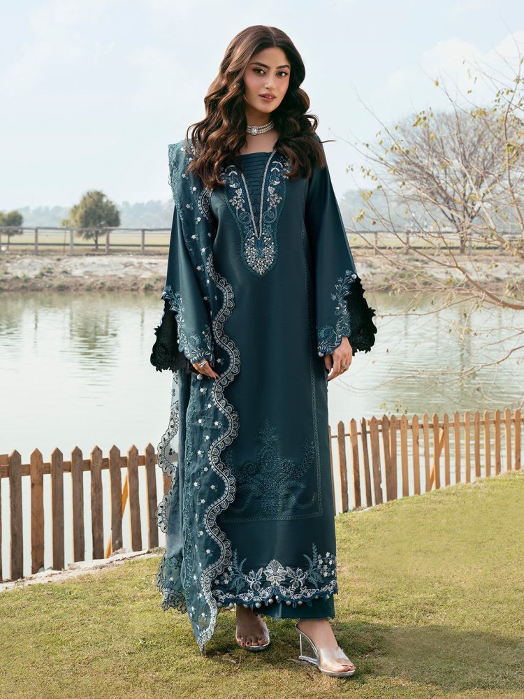 Lawn - 3PC Chikankari Embroidered With Organza Embroidered Dupatta - 5283 - Sapphire Studios