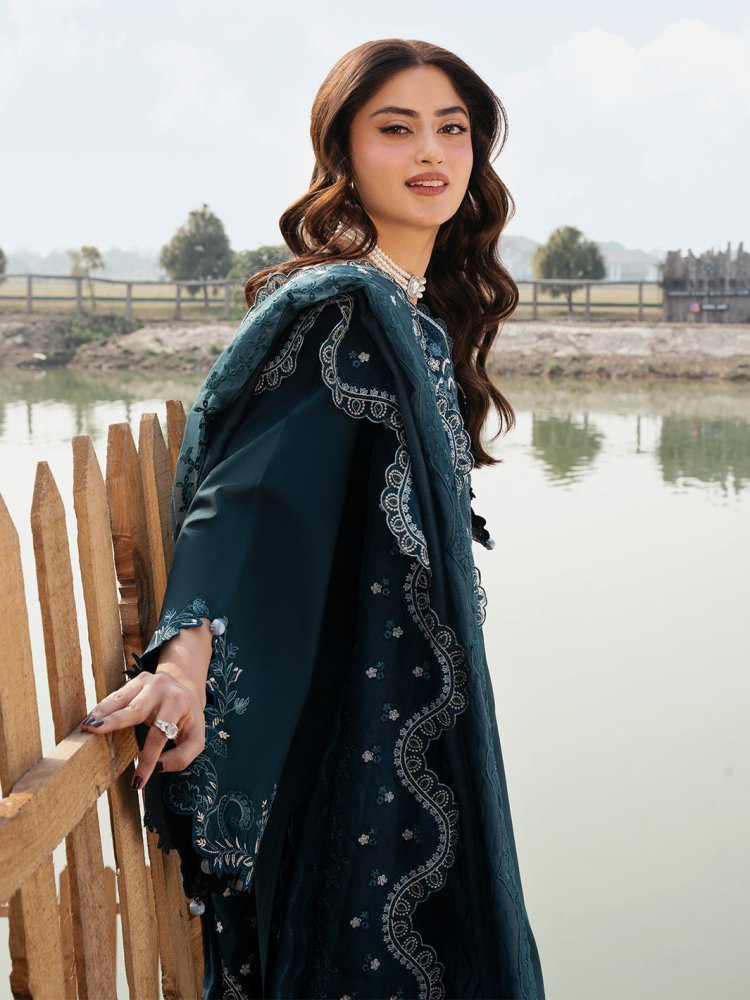Lawn - 3PC Chikankari Embroidered With Organza Embroidered Dupatta - 5283 - Sapphire Studios