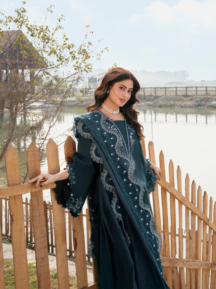 Lawn - 3PC Chikankari Embroidered With Organza Embroidered Dupatta - 5283 - Sapphire Studios
