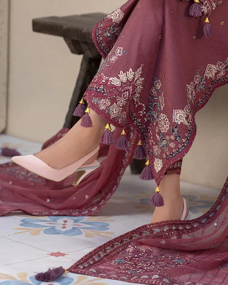 Lawn - 3PC Embroidered Shirt with Chiffon Embroidered Dupatta - 5064 - Sapphire Studios