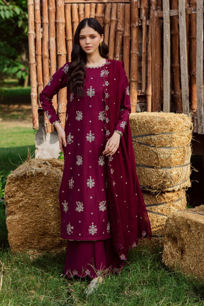 Lawn - 3PC Embroidered Shirt With Chiffon Sequins Embroidered Dupatta - 5060 - Sapphire Studios