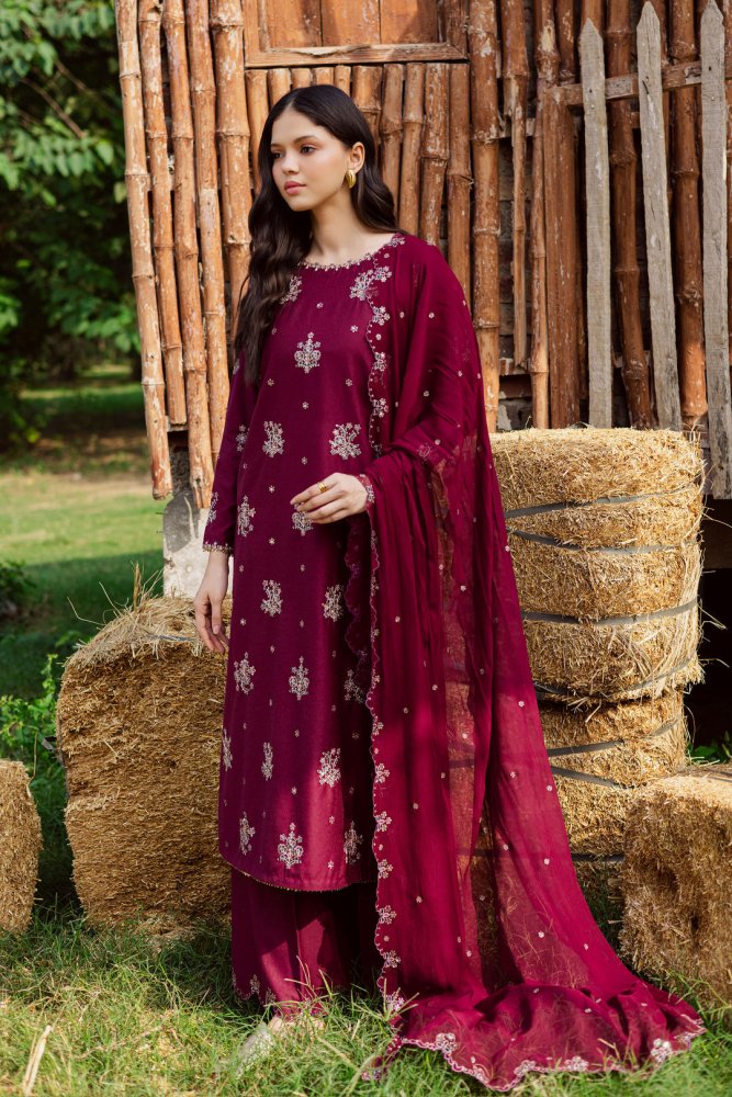Lawn - 3PC Embroidered Shirt With Chiffon Sequins Embroidered Dupatta - 5060 - Sapphire Studios