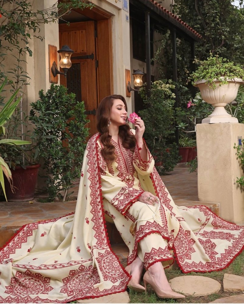 Lawn - 3PC Embroidered Shirt with Cotton Net Viscose Dupatta - 5140 - Sapphire Studios